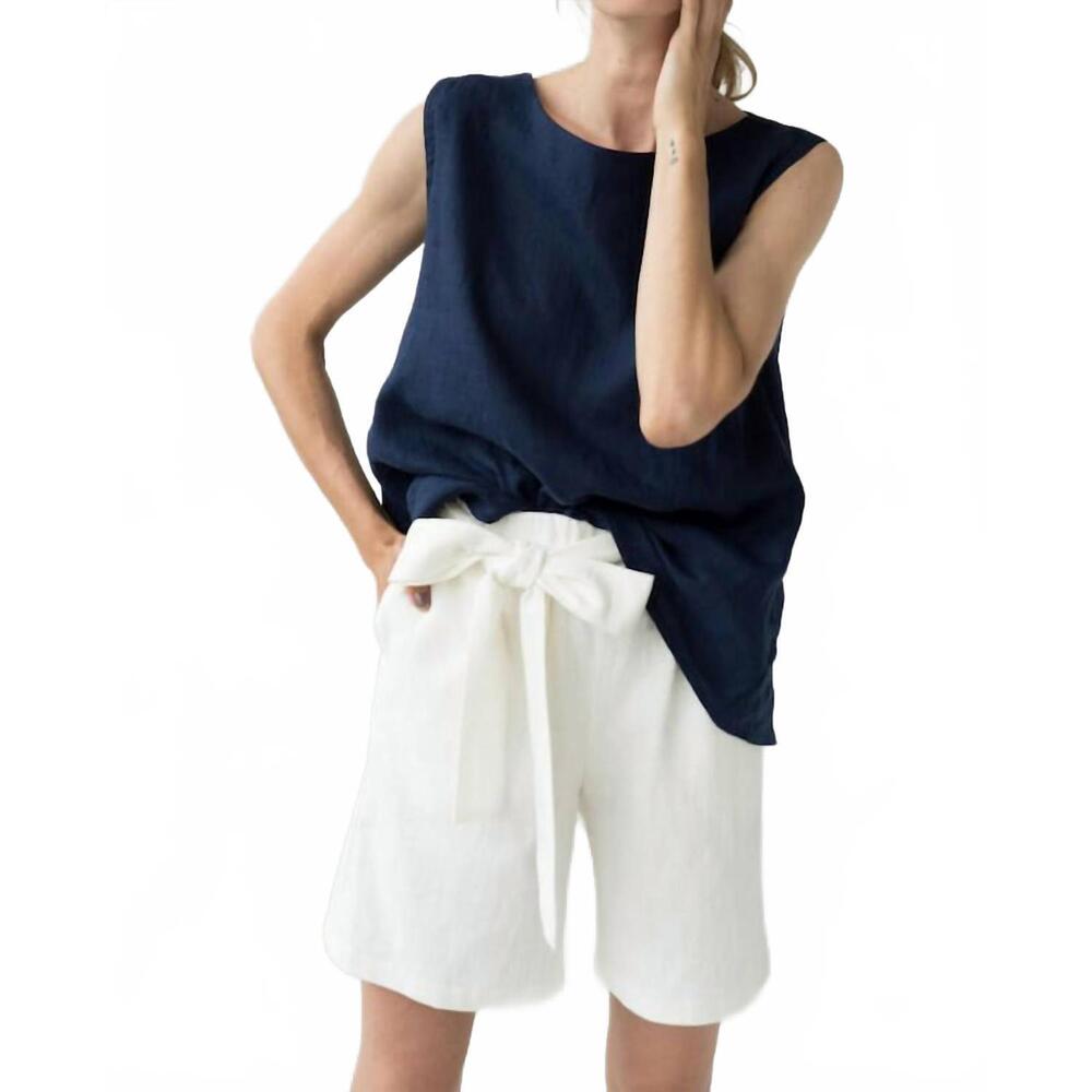NEW LE MUSE high waisted linen short in white